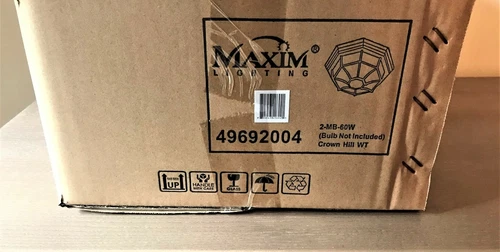 LOT OF 6 Maxim Lighting Crown Hill 2-Light Outdoor Ceiling Mount White - 1020WT - Picture 3 of 6