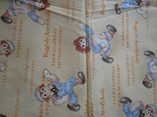NEW Raggedy Ann & Andy ABC Cotton Fabric by the Yard LECIEN Japan By YARD - Picture 2 of 6