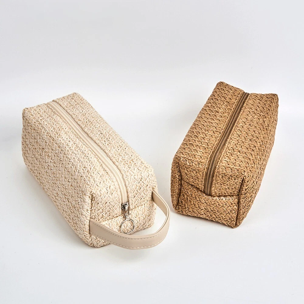 Woven cosmetic bag deals