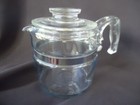 vintage pyrex 6 4 cup kettle glass stove top coffee percolator pot only