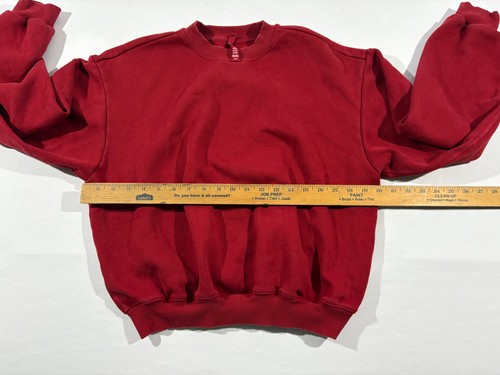 SKIMS Red Cotton Fleece Pullover Cotton Poly Classic Crewneck Sweatshirt Sz L - Bild 4 von 8