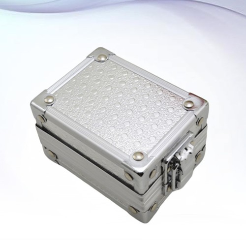 Caja Contenedor Reloj Aluminio 2 Piezas con Cerradura Reloj Almacenamiento Estuche Plateado - Imagen 7 de 12