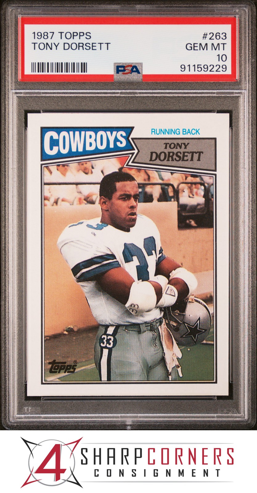 1987 TOPPS #263 TONY DORSETT COWBOYS HOF PSA 10