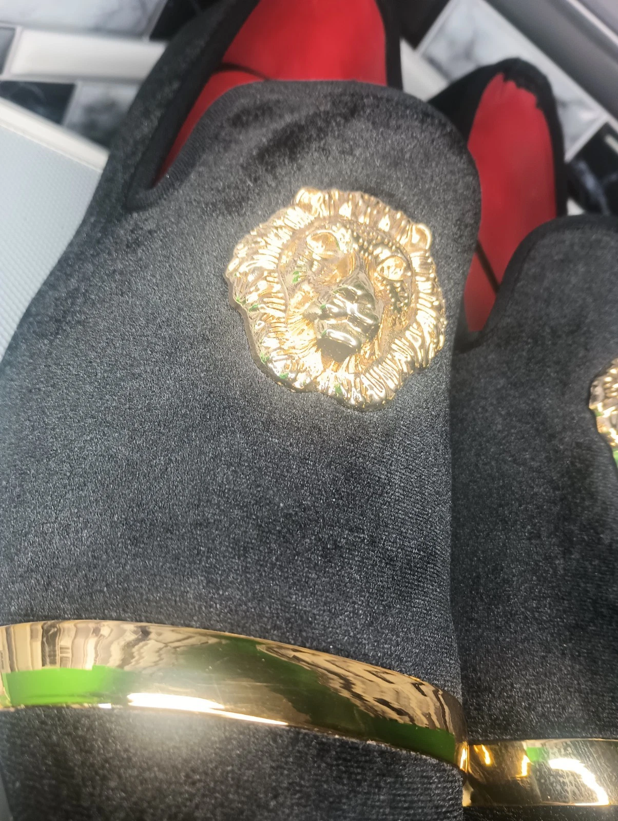 Mocassini uomo Versace Like nero rosso taglia 12 5 JITAI