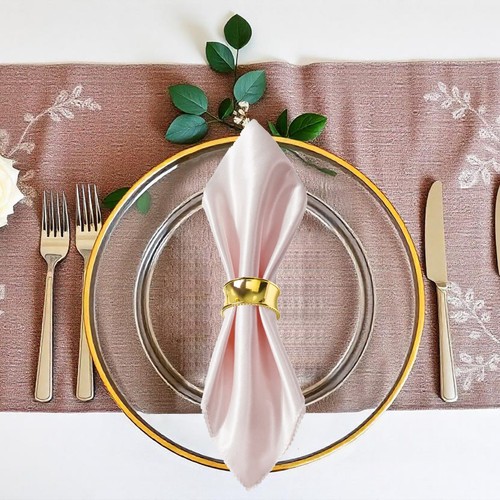 Acrylic Charger Plates Set Napkin Rings 1-50pcs Wedding Dining Table Setting - Picture 32 of 70