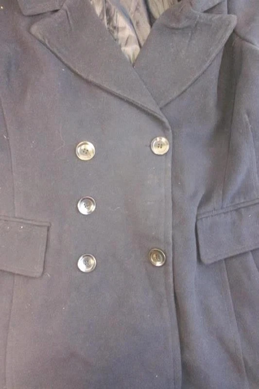 I.B Diffusion Women's Navy Blue Peacoat 1X 4 Pockets Button Front - Image 3 of 4