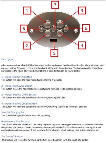 Southern Motion-Memory Plus mit Power Recliner & Power Headrest Button mit USB - Bild 5 von 5