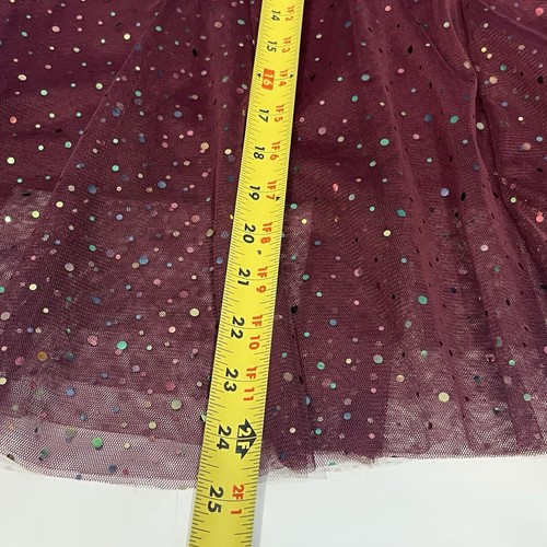 HD In Paris Burgandy Everly Tulle Midi Skirt Metallic Dots Women SP - Picture 17 of 17