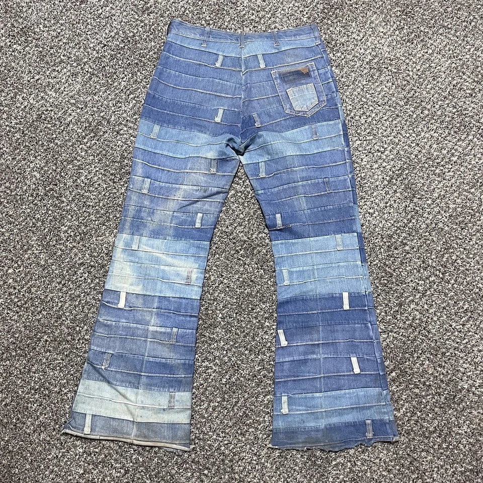 Jeans acampanados vintage súper raros años 70 parte inferior campana personalizada deja vu talla 32 años 70 jean Foto 3 de 4