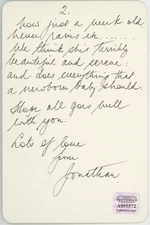 Jonathan Hyde Titanic The Mummy Autographed Signed Letter AMCo COA 30088