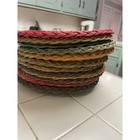 Lot of 12 Vintage Wicker Paper Plate Holders Camping Basket Wall Decor Rattan