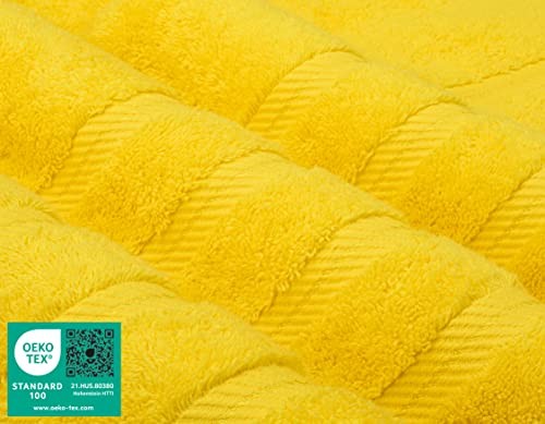 Luxury Hand Towels for Bathroom, 100% Cotton Hand Towel Set of 4 Lemon Yellow - Picture 4 of 6