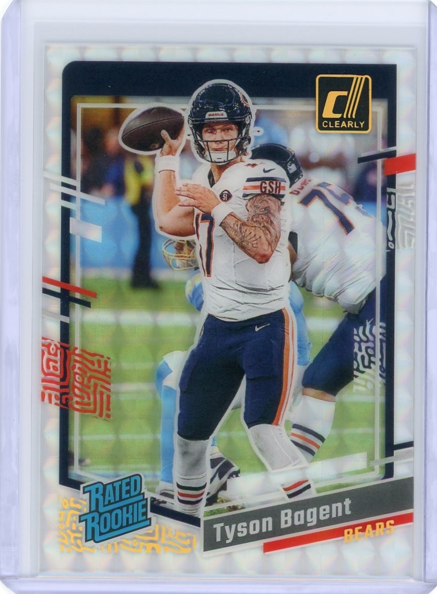 2023 Donruss Clearly #100 Tyson Bagent Rated Rookie Holo Mosaic