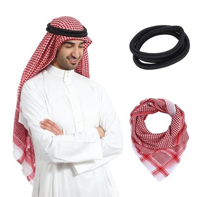 Men Arab Shemagh keffiyeh Scarf Muslim Turban Middle East Desert Hijab Head W...