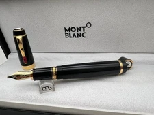 MONTBLANC Boheme Black Fountain Pen Golden M Nib - Used With Box