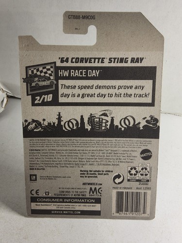 Hot Wheels HW Race Day 2021 - '64 CORVETTE STING RAY - 10/250 - 2/10 - GTB88 - Foto 11 di 12
