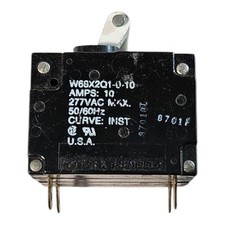 Potter & Brumfield W68-X2Q10-10 Circuit Breaker Magnetic 10A 277V Lever Panel