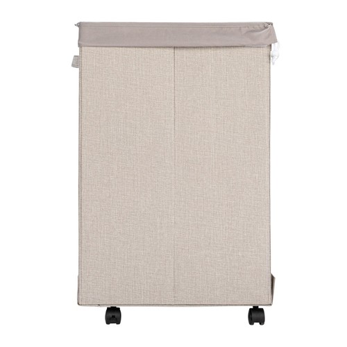 Household Essentials, Silver Narrow Collapsible Laundry Hamper with Liner , Lid - Picture 3 of 9