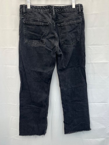 Zara Jeans schwarz Gr. W32 "L25" ausgefranster Boden Baumwolle Damen - Bild 4 von 6