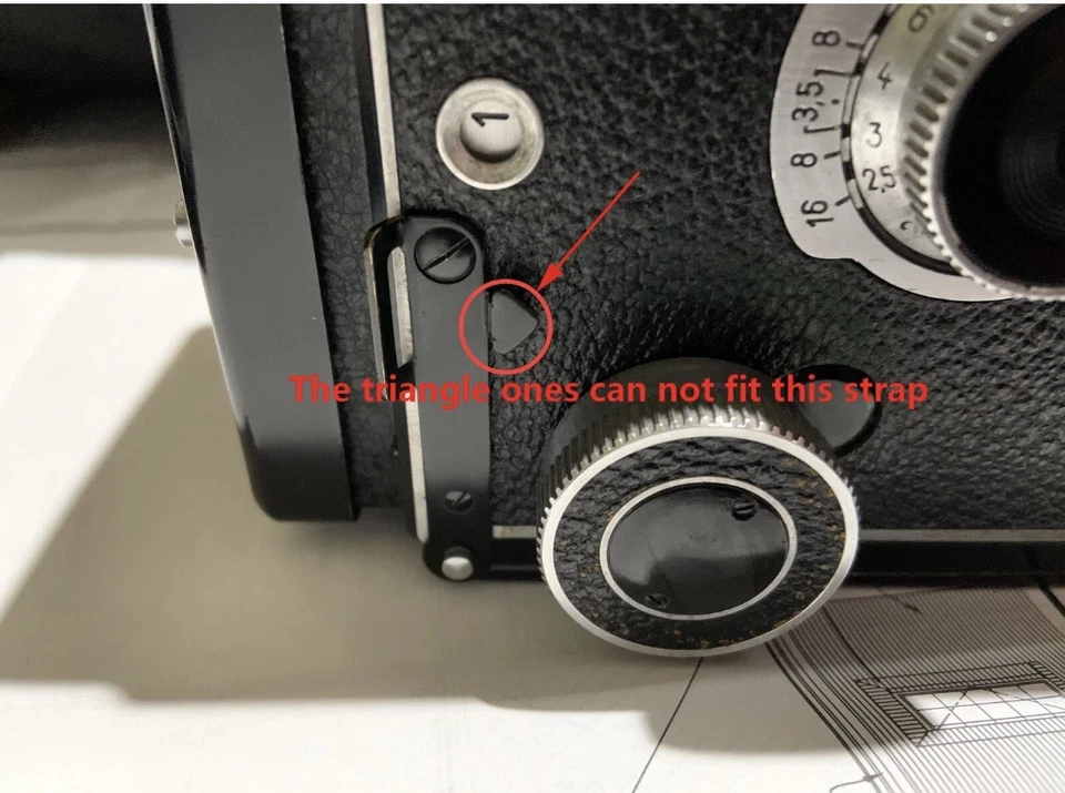 Correa de hombro de cuero genuino con asas Rolleiflex 2.8C 2.8D 2.8GX 120 TLR con almohadilla Foto 3 de 4