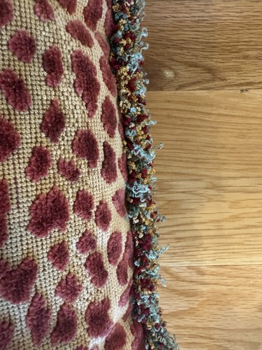 Custom Red and Yellow Leopard Print Pillows with Multicolor Fringe - Picture 5 of 5
