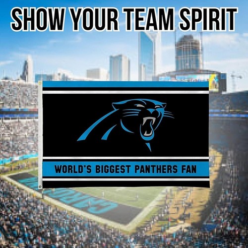 Carolina Panthers 3x5 Feet Flag Banner, World's Biggest Fan, Metal Grommets,... - Picture 6 of 8