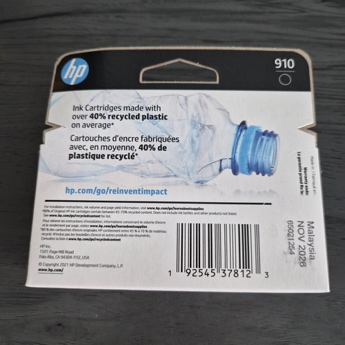 Nuevo cartucho de tinta negra HP 910 para impresora HP OfficeJet 8010 8020 Jet Noir - Imagen 2 de 3