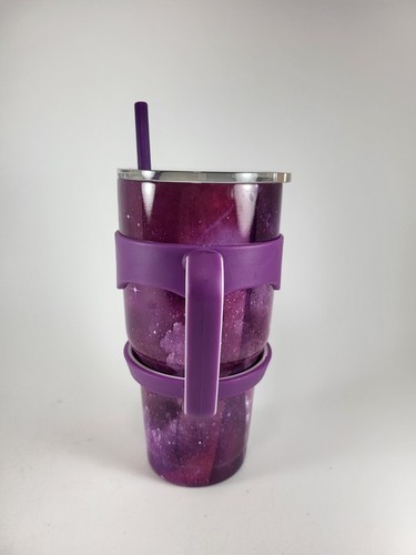 Purple Yeti Rambler W/ Removable Handle, Straw & Lid Galaxy Design - Picture 2 of 9