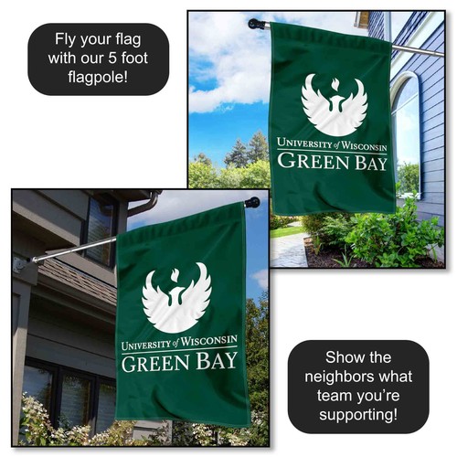 University of Wisconsin-Green Bay Two Sided House Flag - 第 4/5 張圖片