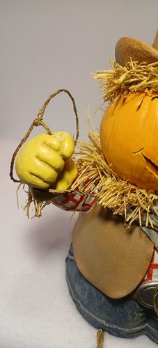 Holiday Pumpkin Cowboy Scarecrow Shelf Sitter, Whimsical, Fall - Picture 5 of 15