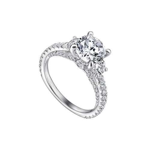 2.40 Ct Round Cut 950 Platinum Diamond Woman Engagement Ring IGI Lab Created - Picture 2 of 13