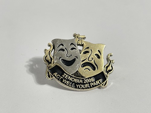 Shriners Zenobia, Act Well Your Part, Drama Masks, Metal Pin, 2009, Theater - Picture 1 of 5