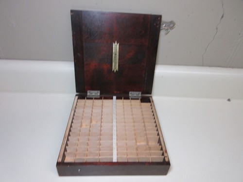 VINTAGE SWARTCHILD UHRMACHER HOLZ TEILE KRISTALL AUFBEWAHRUNGSSCHRANK BOX JUWELIER #60 - Bild 2 von 14