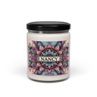 Scented Soy Candle, 9oz Personalized NANCY Pink Purple Teal Design 6, Gift