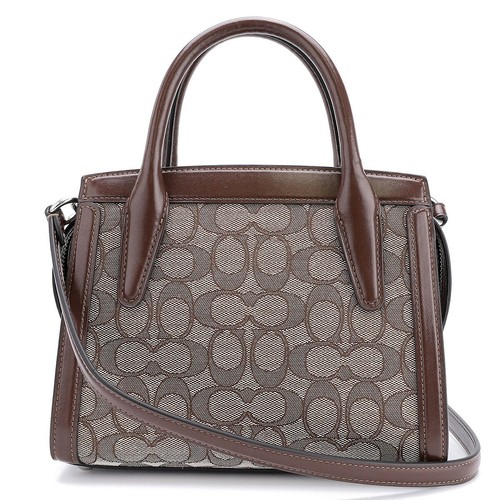 COACH OUTLET Andrea Carryall Signature Jacquard CT766 SVS8S Oak/Maple - Picture 2 of 9