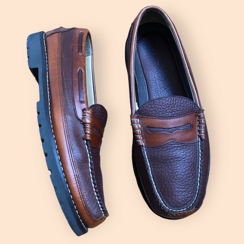 L.L.Bean HERREN Allagash handgenäht Bison Leder Penny Halbschuhe Schuhe braun 9,5 - Bild 3 von 14