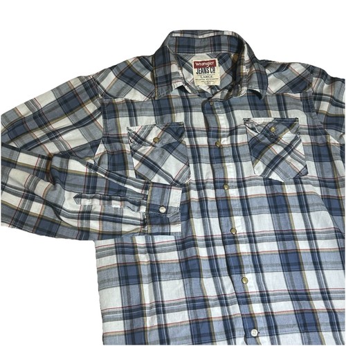 Wrangler Men's Large Long Sleeve Button Down Pearl Snap Western Style Shirt - Picture 3 of 9
