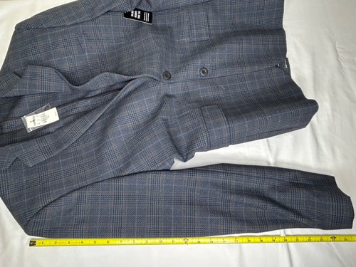 NWT Express Men's Extra Slim Blazer Suit Jacket 38S Black Plaid - Picture 6 of 7