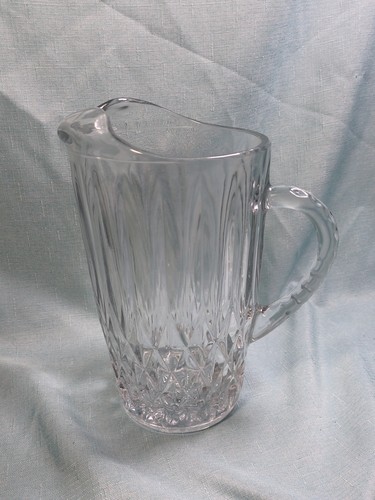Punta de corona Anchor Hocking vintage 64 oz. Jarra de té de agua de vidrio de patrón transparente - Imagen 18 de 19