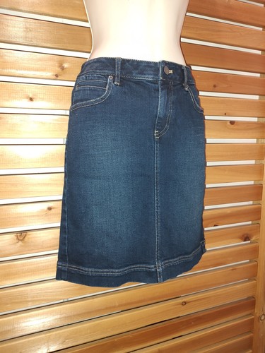 FALDA J JILL Azul Jean Denim Sobre la Rodilla Talla 4 Todos los Días Western Bolsillos Elásticos - Imagen 5 de 7