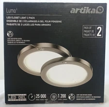 NEW Artika closet light with motion sensor. 8in 2pack. Model CL-C08-C. Unopened