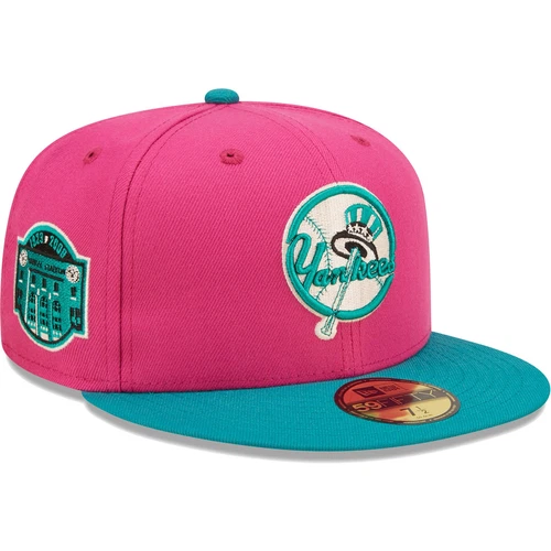 Men's New Era Pink/Green New York Yankees Cooperstown Collection Yankee Stadium
