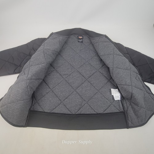 Dickies Diamond Quilted Bomber Jacket Mens Medium Winter Puffer Work Coat 61242 - Picture 4 of 9