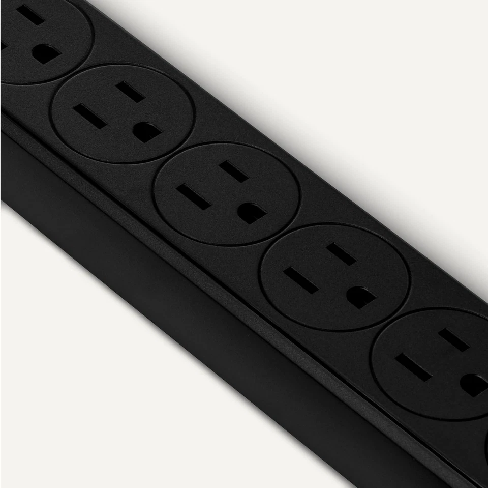 AMAZON BASICS 6-OUTLET 600 JOULE SURGE PROTECTOR POWER STRIP 2FT BLACK 2-PACK - Image 3 of 4