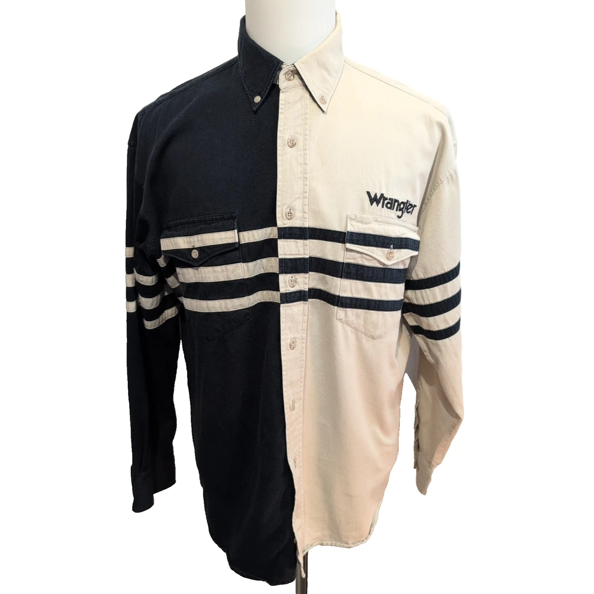 Chemise Western Wrangler George Strait - Manches Longues à Carreaux - Taille XL