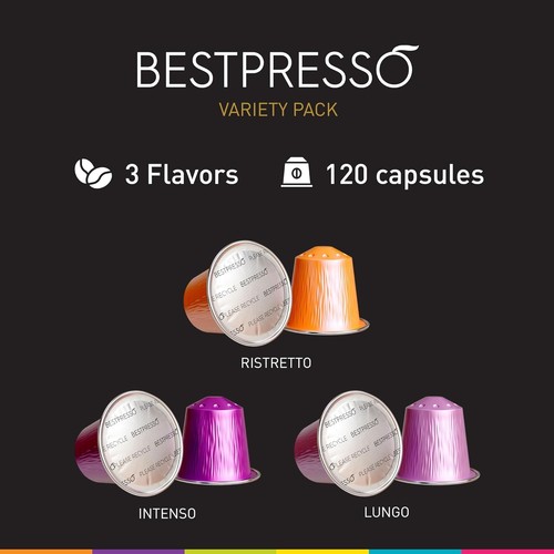Bestpresso Coffee For Nespresso Original Machine 120 10 Count (Pack of 12) - Picture 3 of 8