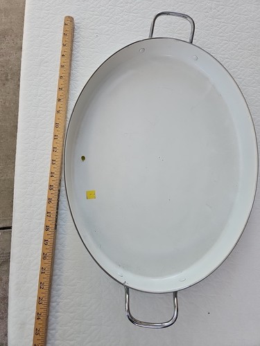 Pottery Barn Partyware Enamel Serving Tray w/Handles XL 24” x 15”Farmhouse Huge - Picture 3 of 7