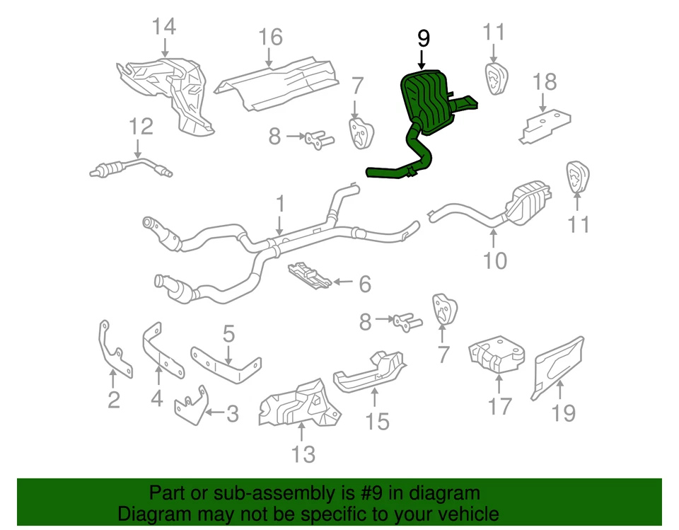 正品梅赛德斯-奔驰消声器和烟斗 230-490-12-21 数量 1 — 第 2/3 张图片