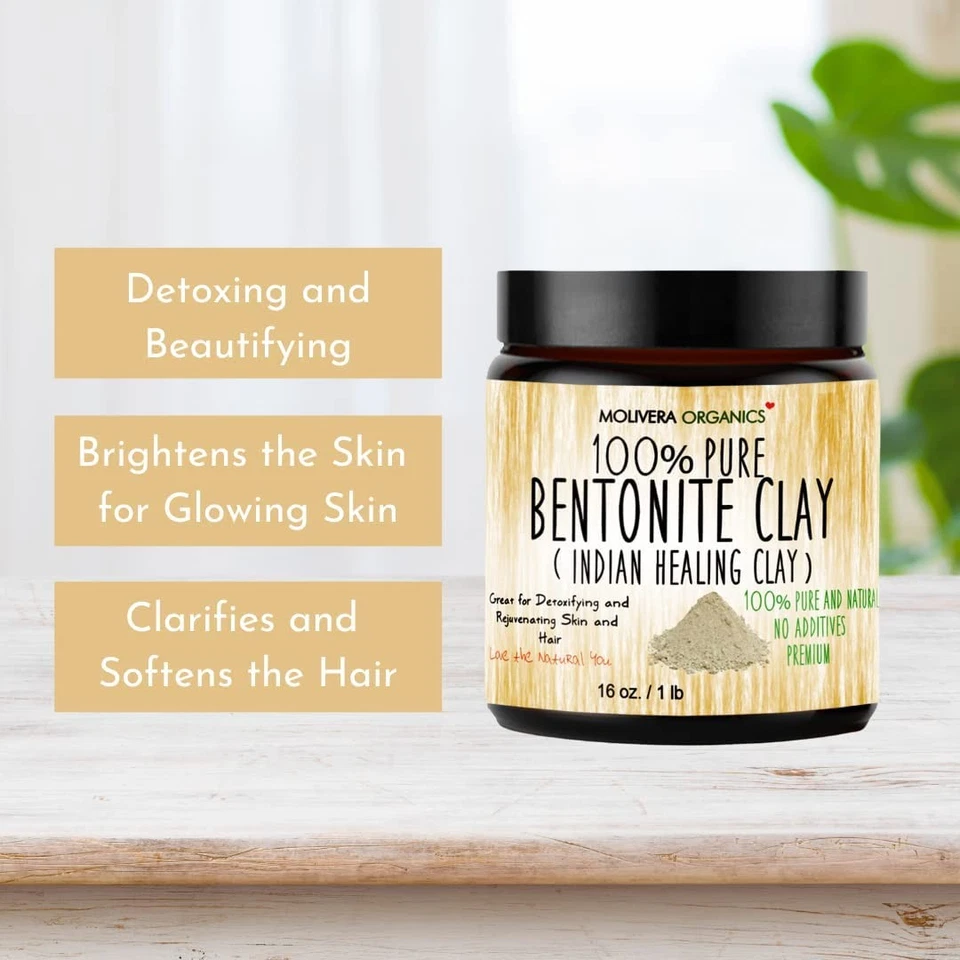 Premium 1 lb Bentonite Clay Pure, Natural Detoxifying Clay for Face Masks, Ha... - Image 3 of 4