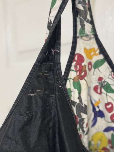 Looney Tunes Cherries Vintage Slouch Hobo Bag Purse Mischief Tote Bag Rare 1995 - Picture 8 of 8